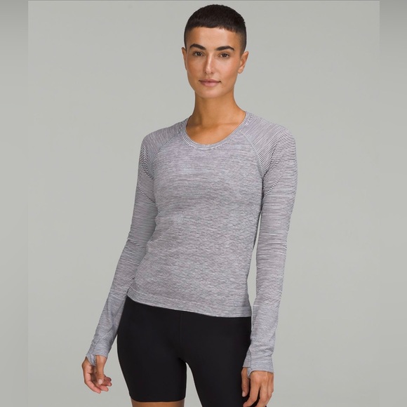 lululemon athletica Tops - Lululemon Striped Long Sleeve Swiftly Tee